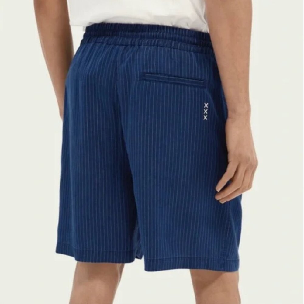 Scotch & Soda, Striped Beach Shorts, Indigo Stripe, Large